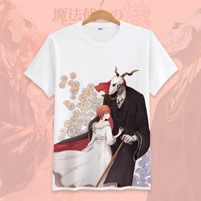 Футболка с аниме «Mahoutsukai no Yome The Ancient magus», футболка для невесты, парная футболка с короткими рукавами и рисунком, футболки, camiseta - Цвет: 4