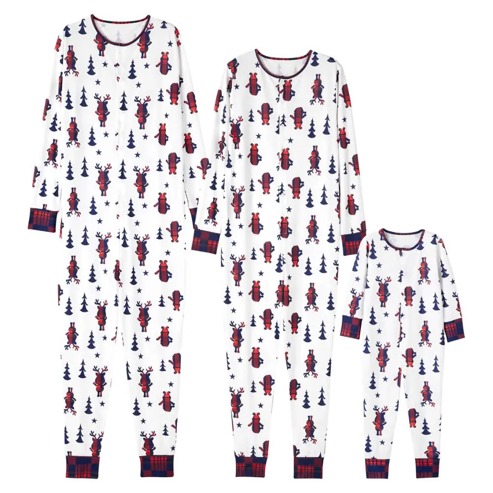 

PatPat Spring Autumn Winter New Parent-child Cute Family Deer Long-sleeved One-piece Pajamas Suit Family