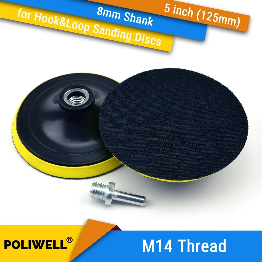 

5 Inch(125mm) M14 Thread Back-up Sanding Pad + 8mm Shank for 5" Hook&Loop Sanding Discs, Angle Grinder Accessories
