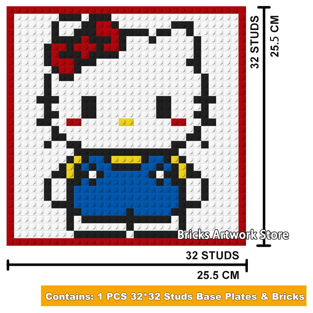 32 32 Plate Pixel Art Mosaic Painting Set Diy Cartoon Figures Little Dog Cute Cat Portrait Building Blocks Toy Creative Gift Buy At The Price Of 12 98 In Aliexpress Com Imall Com