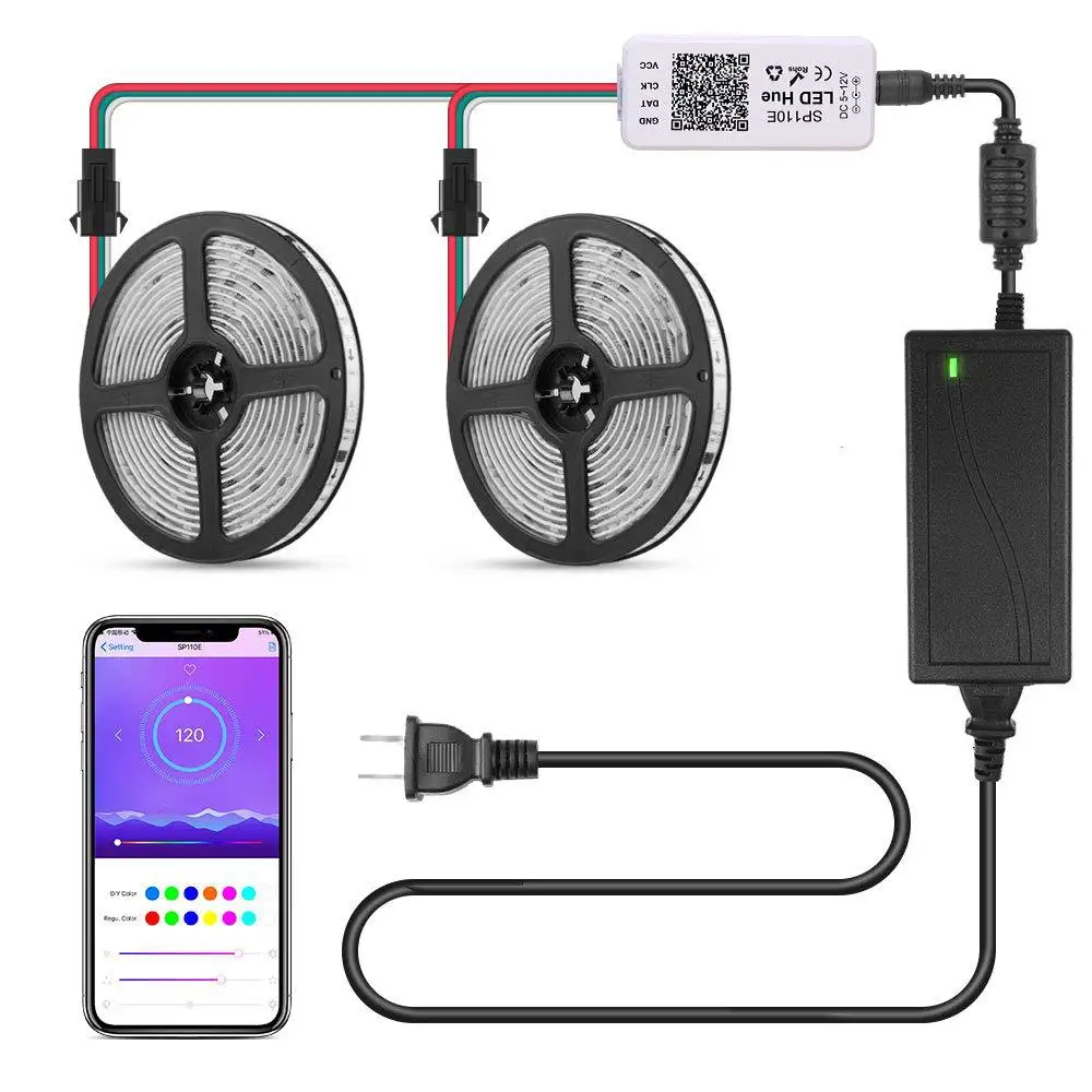 Bluetooth sem Fio Controle de Telefone Luz de Tira Luz Conduzida da Tira Rgb Inteligente Tiras Ip65 Neon Flexível à Prova d' Água Fita Fita Diodo 4 Tiras de LED