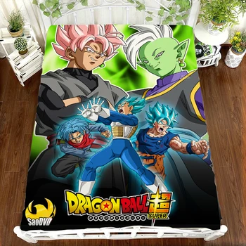 

Anime Dragon Ball Flat Sheet 3D Bedding Sheet Manga Bedclothes Cartoon Goku Printing Otaku Bed Sheet Anime Cosplay fan gift