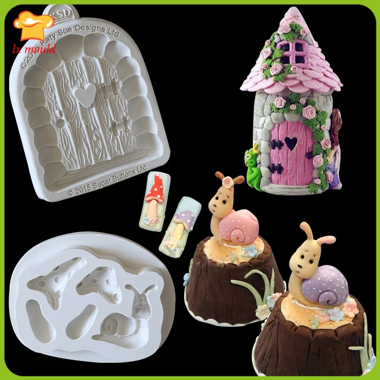 

Dry Pace Art Department of Forestry stone window doors Mushroom snail Fondant cake silicone mold