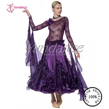 Китай мода фиолетовый длинный бальный танец платье B-14133