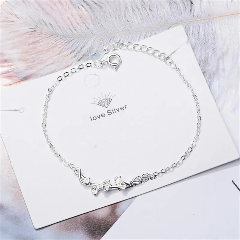 

New Fashion Sweet Plant Jewelry 925 Sterling Silver Personality Ginkgo Leaf Flower Literary Simple Women Gift Bracelets B146