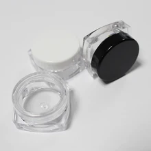 5g Mini transparent plastic jars cream jars loose powder square sample bottle empty bottles cosmetics packaging containers