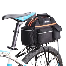 B-SOUL Bicycle Bag Multifunction 14L Bike Tail Rear Bag Saddle Cycling Pannier Bicicleta Basket Rack Trunk Bag Shoulder Handbag