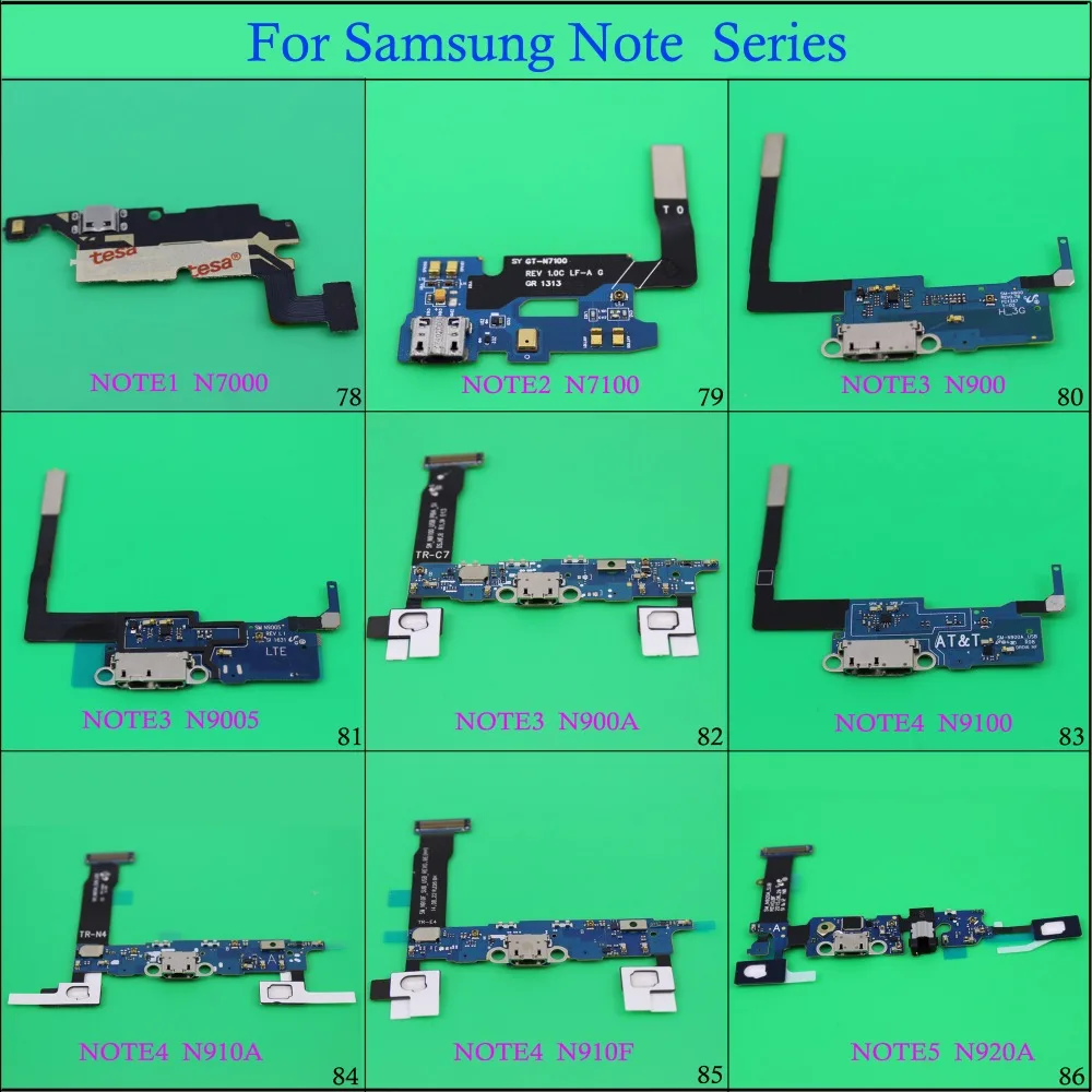 Печатная плата YuXi Micro USB Jack для Samsung Note1/2/3 Note4 Note 5 порт зарядки гибкий кабель Dock N7000