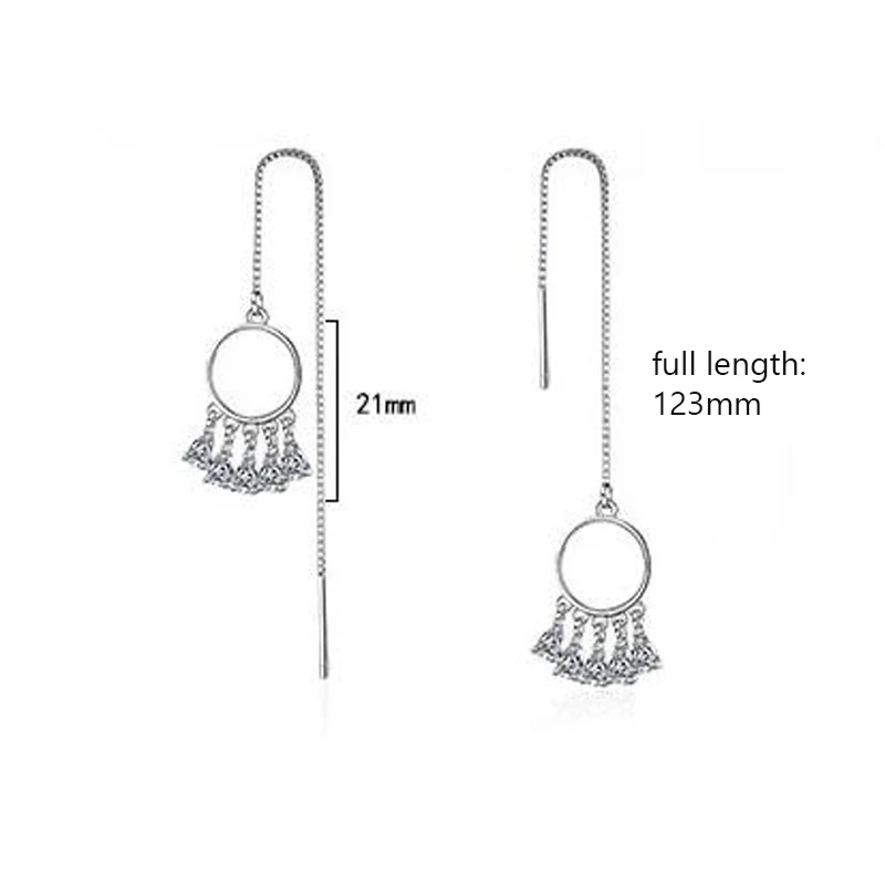 round circel long  tassel earrings (3)