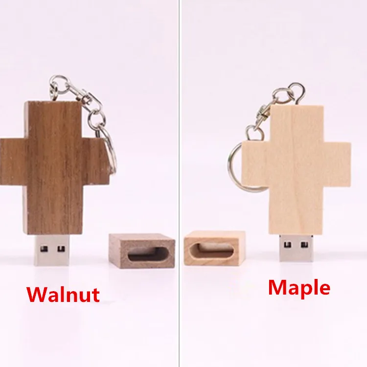 High Speed USB 3.0 wooden pendrive Wood Cross USB Flash Drive USB