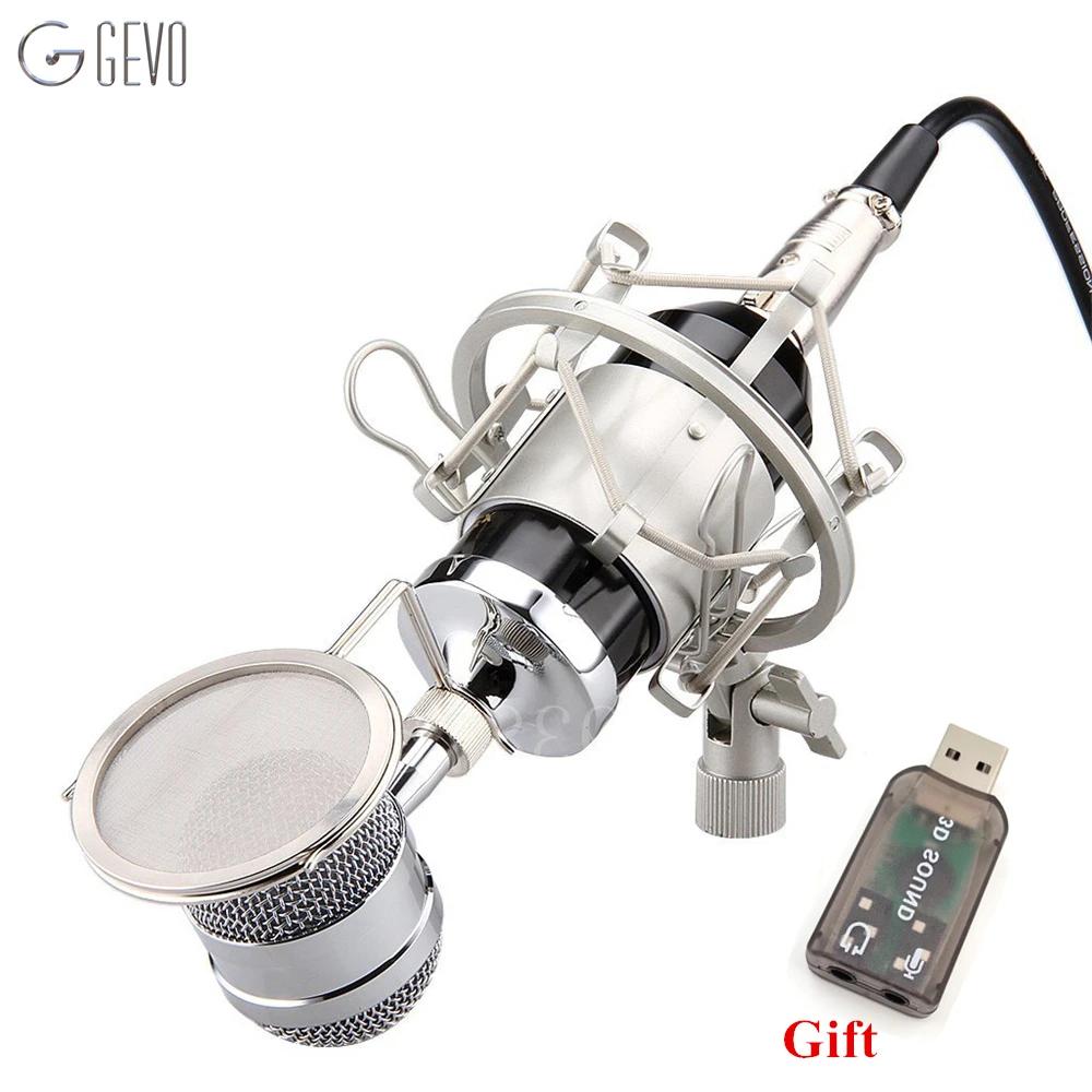 BM 8000 Professional Condenser Microphone 3.5mm Cable BM