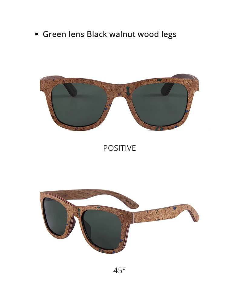 CONCHEN, Новое поступление, женские солнцезащитные очки, пробковая ламинированная деревянная оправа, мужские поляризованные солнцезащитные очки W3076