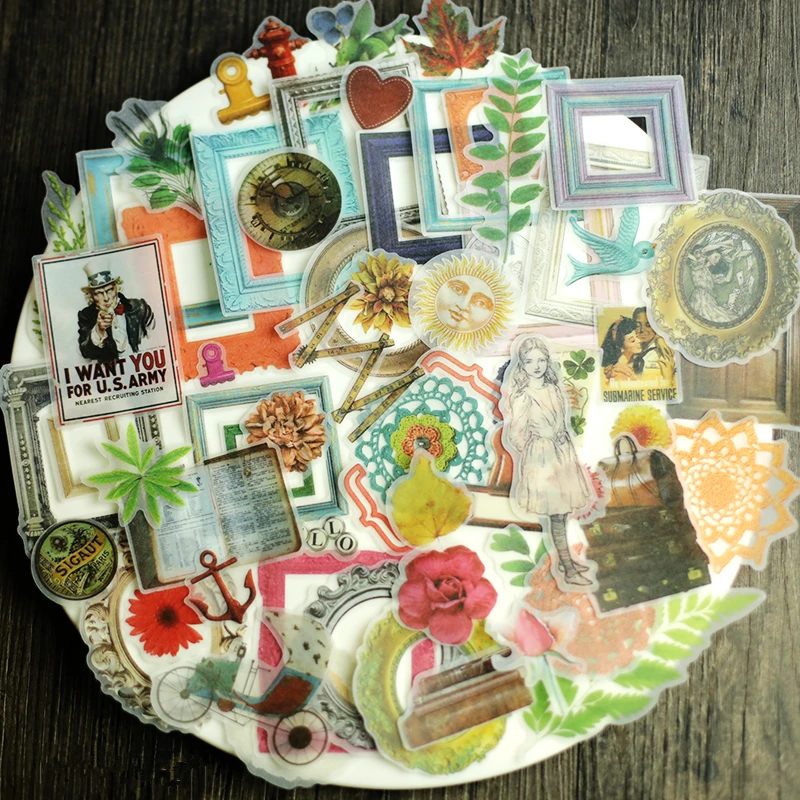 

65pcs Retro series Stickers Scrapbooking Happy Planner/Card Making/Journaling Project W12