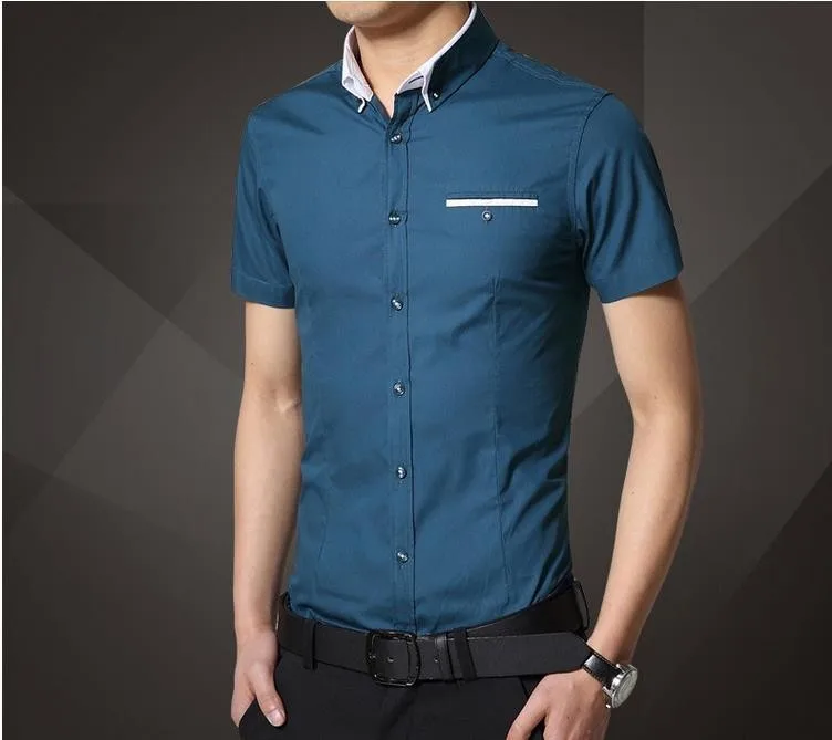 Хит, Высококачественная Мужская рубашка с коротким рукавом, тонкая, большого размера, M-5XL