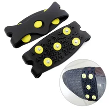1 пара, 5 зубов, нескользящая сталь, нержавеющая сталь, с шипами и прижимными стопорными элементами для льда, зимняя Лыжная для открытого воздуха походный лагерь, Снежная горная походка, туфли на каблуке