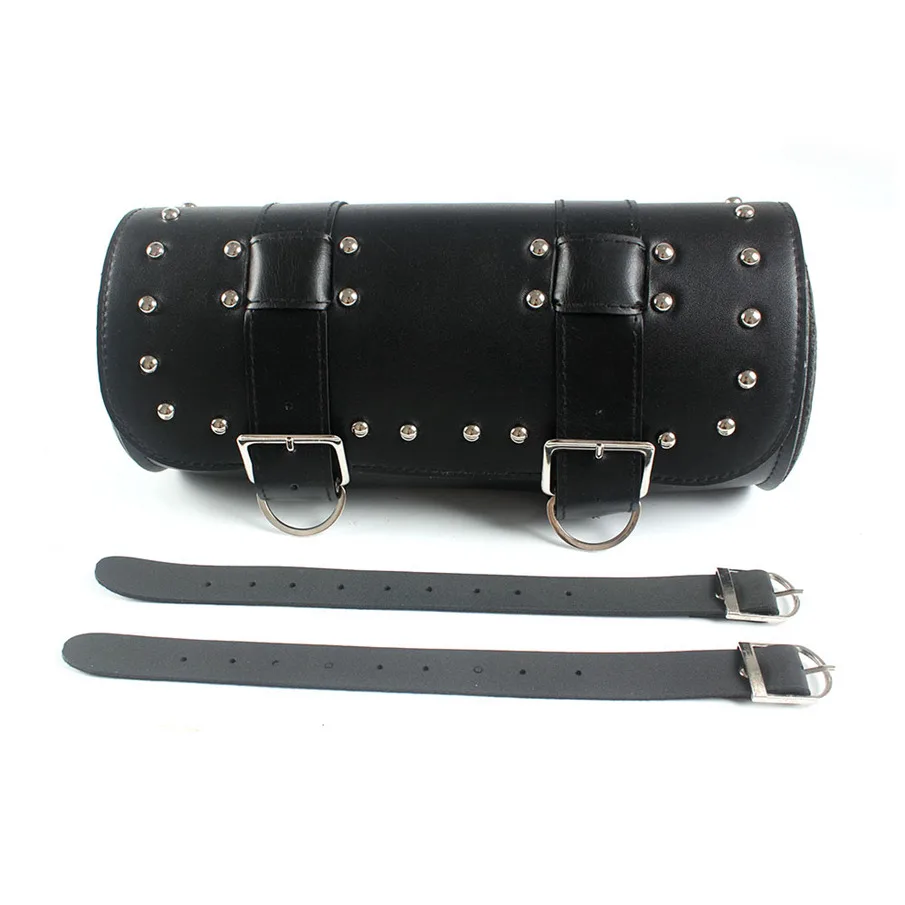 

Universal Retro PU Leather Handlebar Tool Roll Saddle bag Pannier Pouch Box For Honda Kawasaki Yamaha Suzuki Black