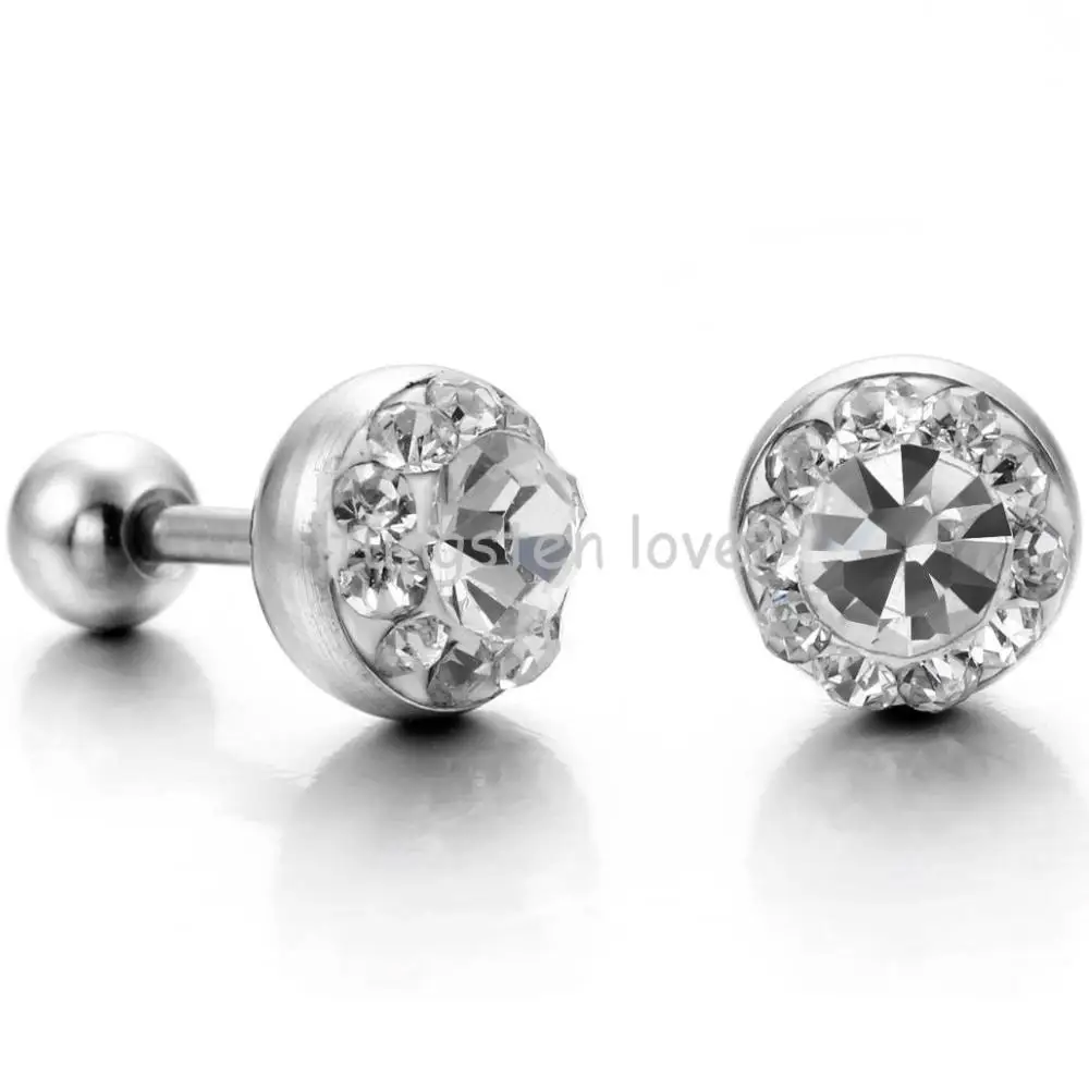 Fashion Shiny Punk Cubic Zirconia Cz 316l Stainless Steel Mens Stud Fashion Shiny Punk Cubic Zirconia Cz 316l Stainless Steel Mens Stud Earrings For Men Stylish Gifts 3 Colors 1 Pair In From Jewelry