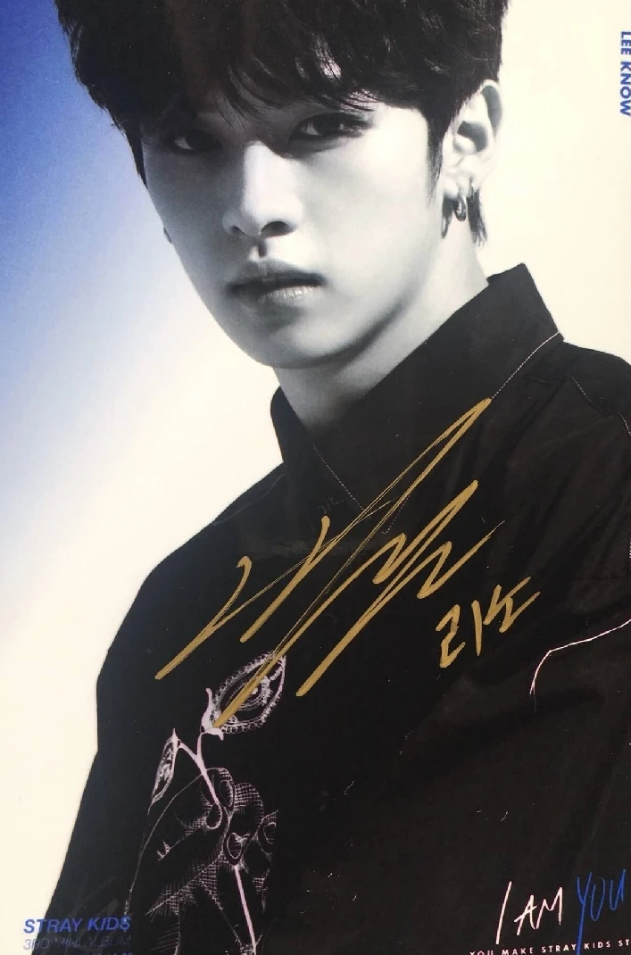 

hand signed Stray Kids LEE KNOW autographed photo I AM YOU K-POP 5*7 collection 102018BB