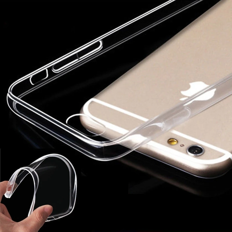 

Case For iPhone XS Max XR 8 7 6 6s Plus Clear Soft TPU Case Silicone Protective Transparent Cover For iPhone 5 5S SE Back Shell