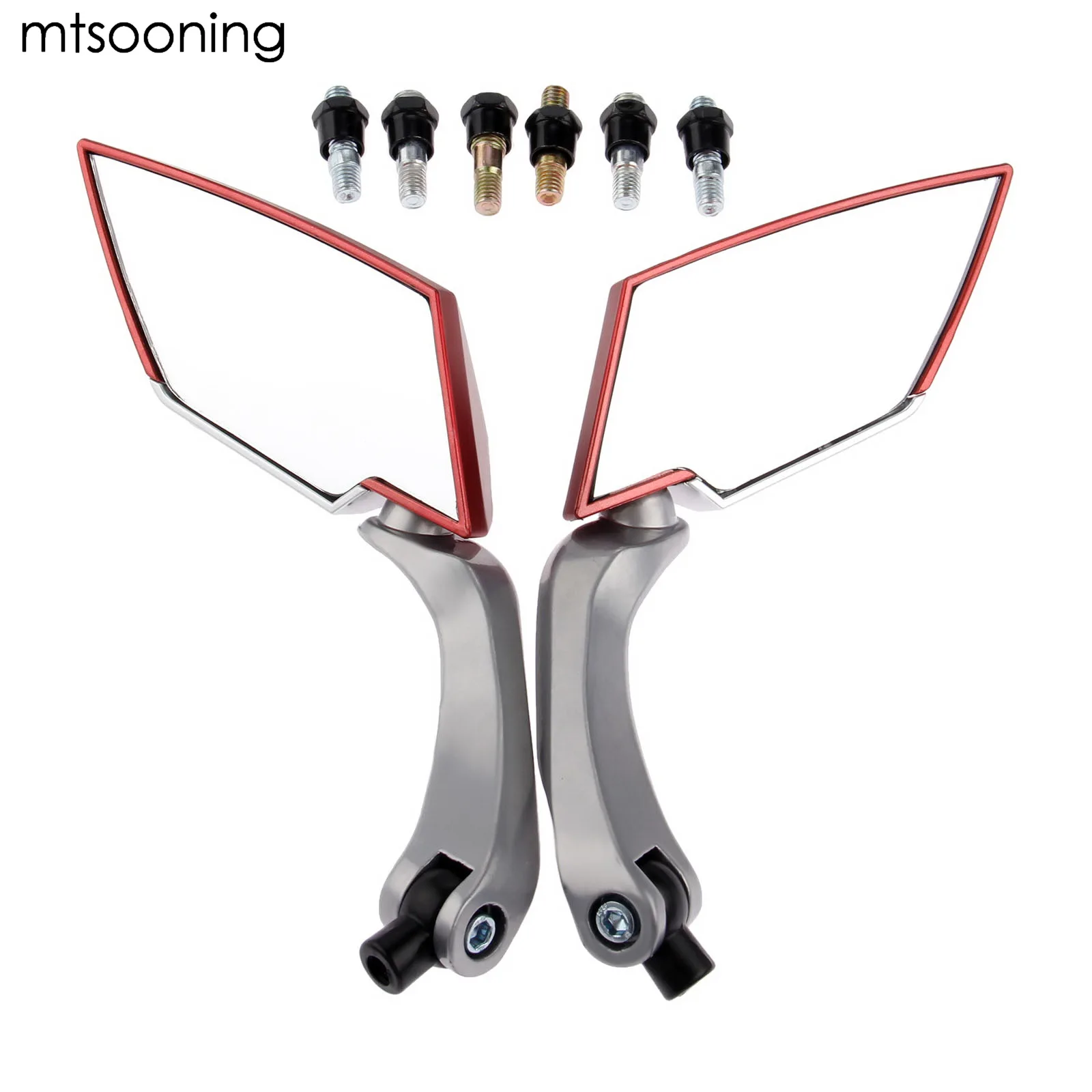 mtsooning 8/10mm Diamond Motorcycle Rear View Mirrors Universal