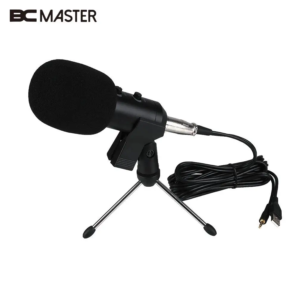 BCMaster Профессиональный Компьютер USB Студийный микрофон конденсаторный записи