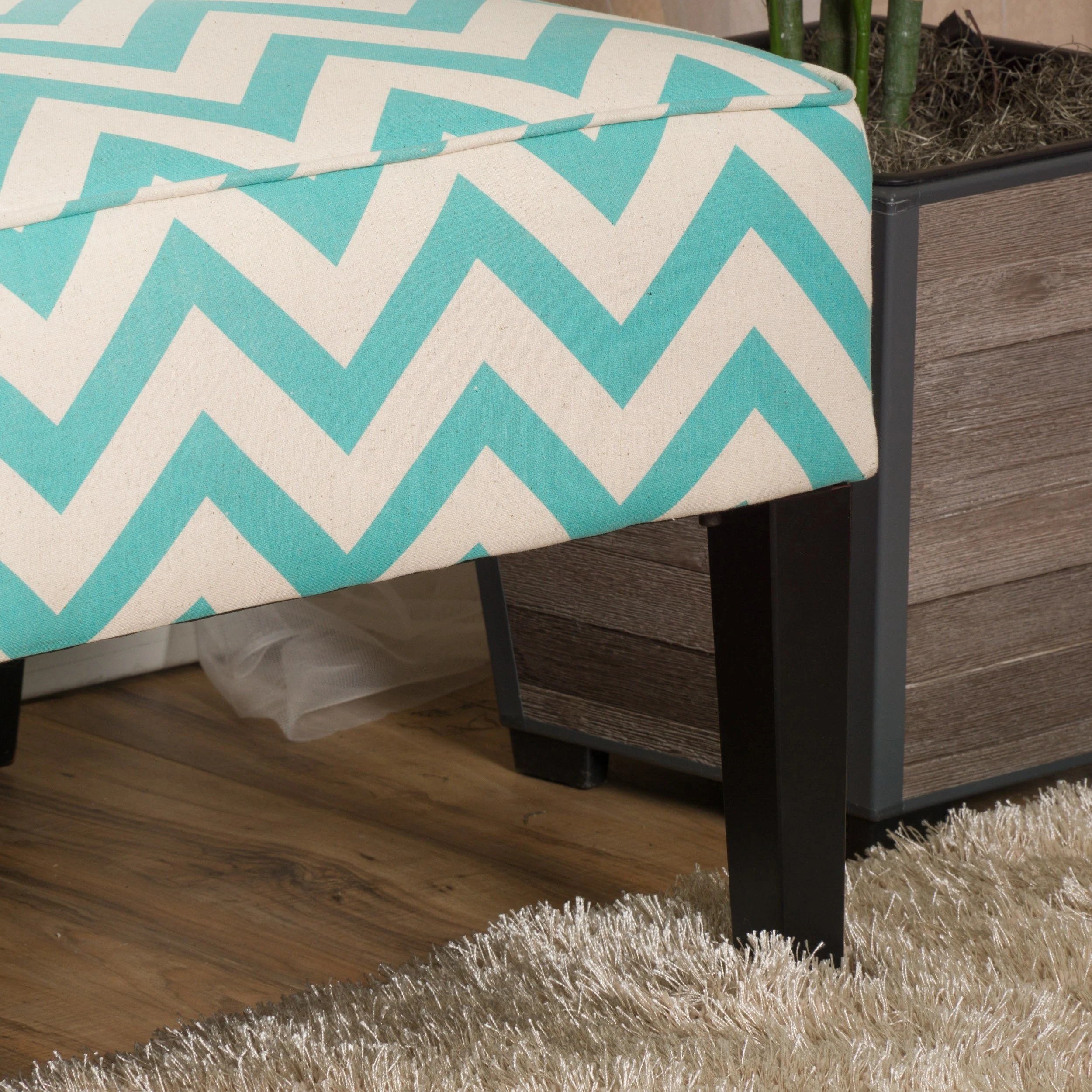 Alpha Light Blue Pine Loveseat (2)