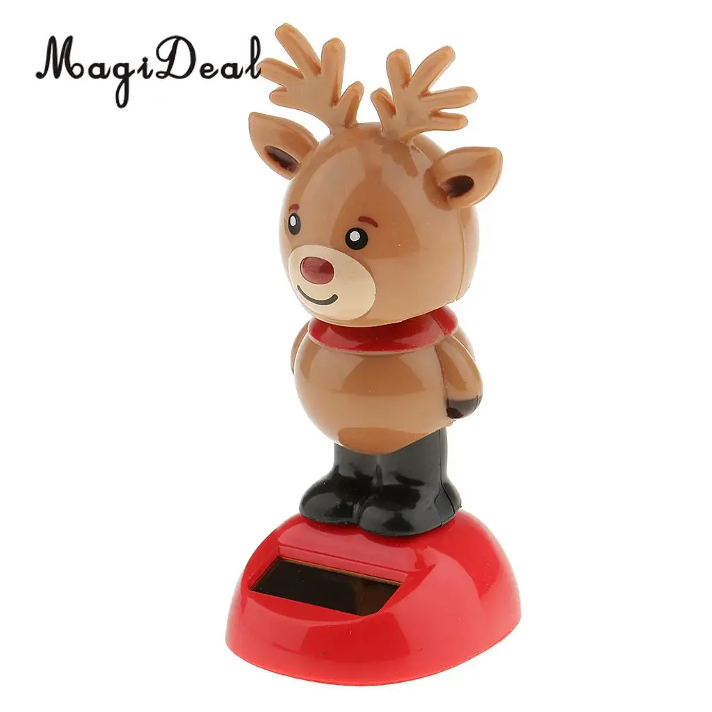 

MagiDeal Brown Solar Powered Bobbling Dancing Reindeer Figure Toy Car Home Desk Decoration Gift