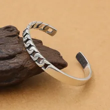 S925 Стерлинговое Серебряные ювелирные изделия винтажный тайский серебристый Для мужчин и Для женщин персонализированные плетеный полые блестящие творческий модный браслет