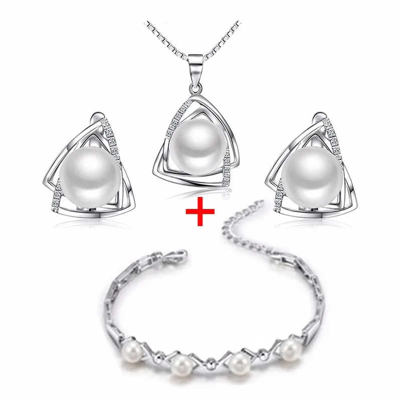 tz09044set silver pearl earring necklace Bracelet sl2023 fine jewelry (1)