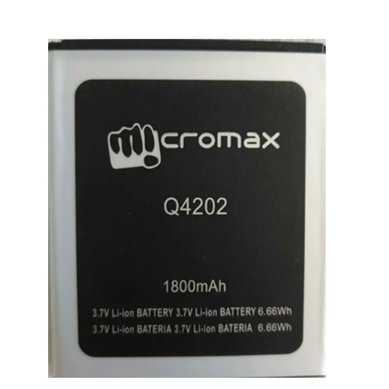 

3.7V Battery 1800mAh for Micromax Q4202 Cell Phone Batteria Li-Ion Lithium Rechargeable Bateria Pack Replacement