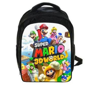 

13 Inch Super Mario Backpack Customized Double Zipper Schoolbag Rucksack Kids Children Daypacks Mochila For Boys Girls