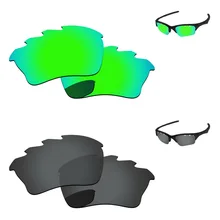 Черный и изумрудно-зеленый 2 пары Поляризованные замены линзы для половины XLJ солнцезащитные очки с отверстиями Frame UVA и UVB Защита