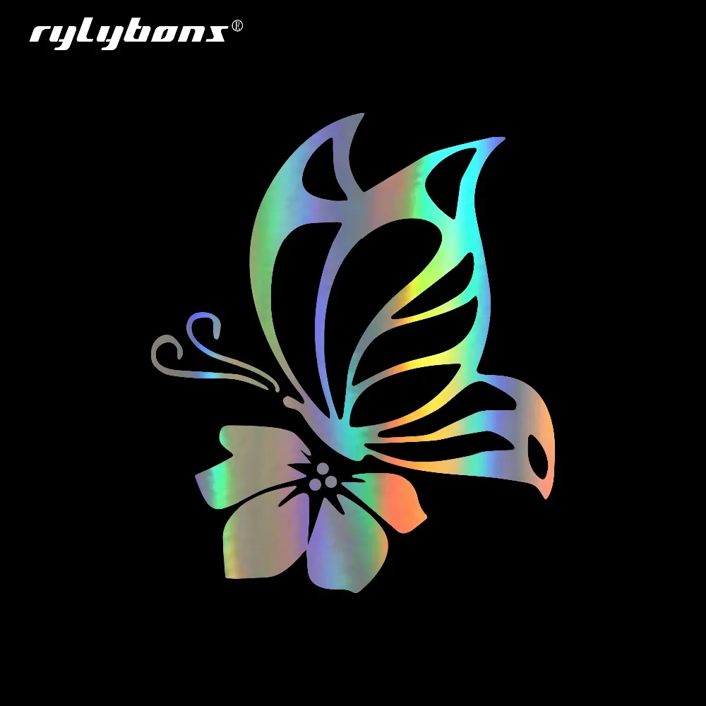 Rylybons DIY бабочки с цветком наклейки на бампер автомобиля и для Стайлинг украшения