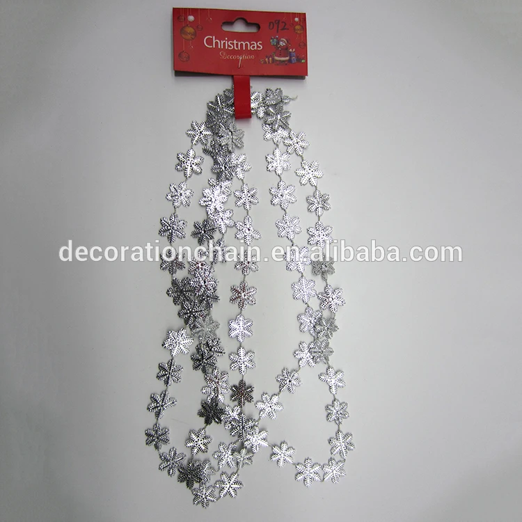 

Six corners snowflake Christmas Decorative Plastic Hanging Accessories bead chain party