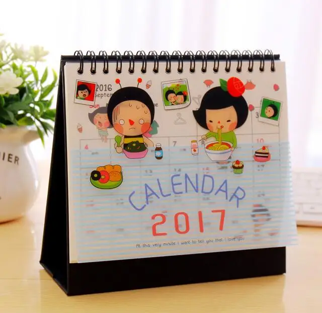 Милый Настольный календарь с изображением животных календарь, домашний и офисный настольный календарь, 8 цветов на выбор - Цвет: COLOR 4