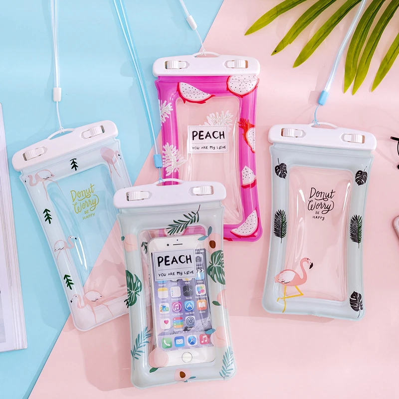 

Fashion Waterproof Pouch Bag Holder Case IPhone Storage Lanyard PVC Cell Phone Coin Purse Card Women Wallet Travel Accessories