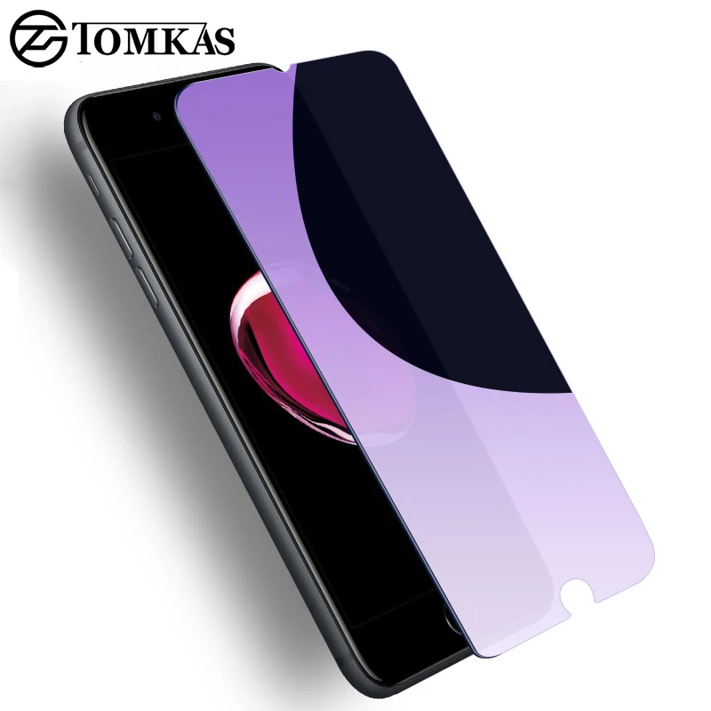 Tomkas Защита экрана для iPhone 8 7 6 6s Plus X 5 5s стекло анти синий 0 3 мм закаленное