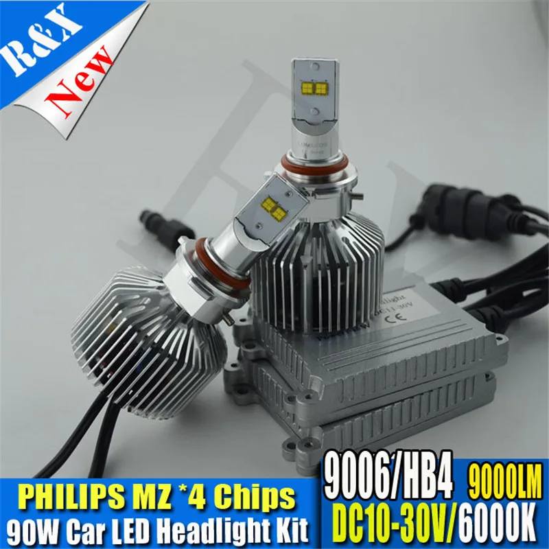 

PAIR 90W 9006 HB4 P6 MZ LED Headlight Headlamp Auto Conversion Car LED Kit 9000LM DRL Lamp Bulb Light WHITE