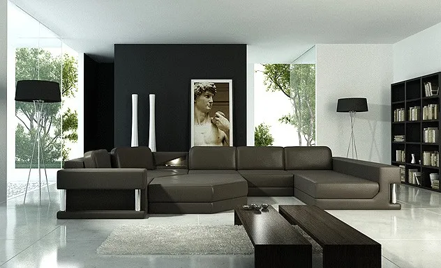 0413-S945-2 living romm leather sofa