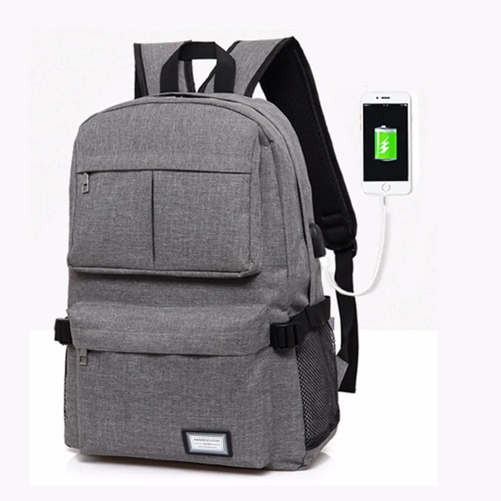 2017 рюкзак полиэстер для ноутбука модная мужская Рюкзаки USB унисекс Дизайн Рюкзак Книга Сумки рюкзак для школы