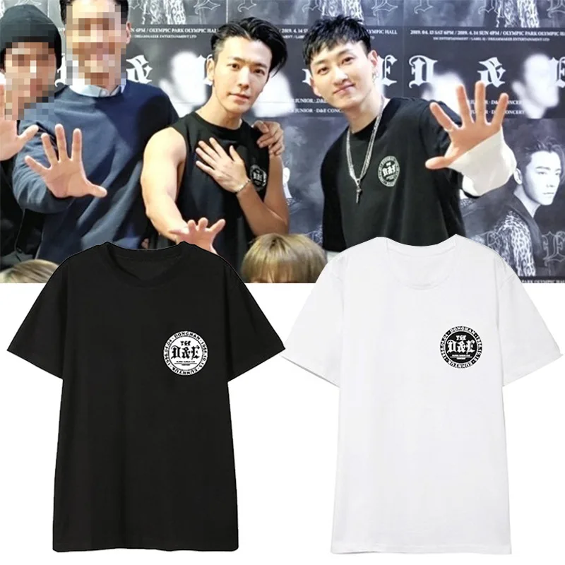 

kpop Super junior concert d&e same birthday printing Short sleeve t-shirt kpop Korean Stely men and women Harajuku Shirt tops