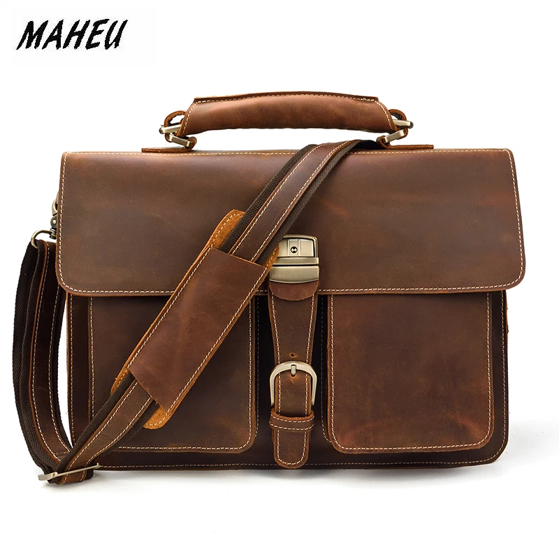 

High Quality Men's Genuine Leather Wallet Business Card Holder Purse Crazy Horse Leather Long Organizer Clutch Pouch Wallet