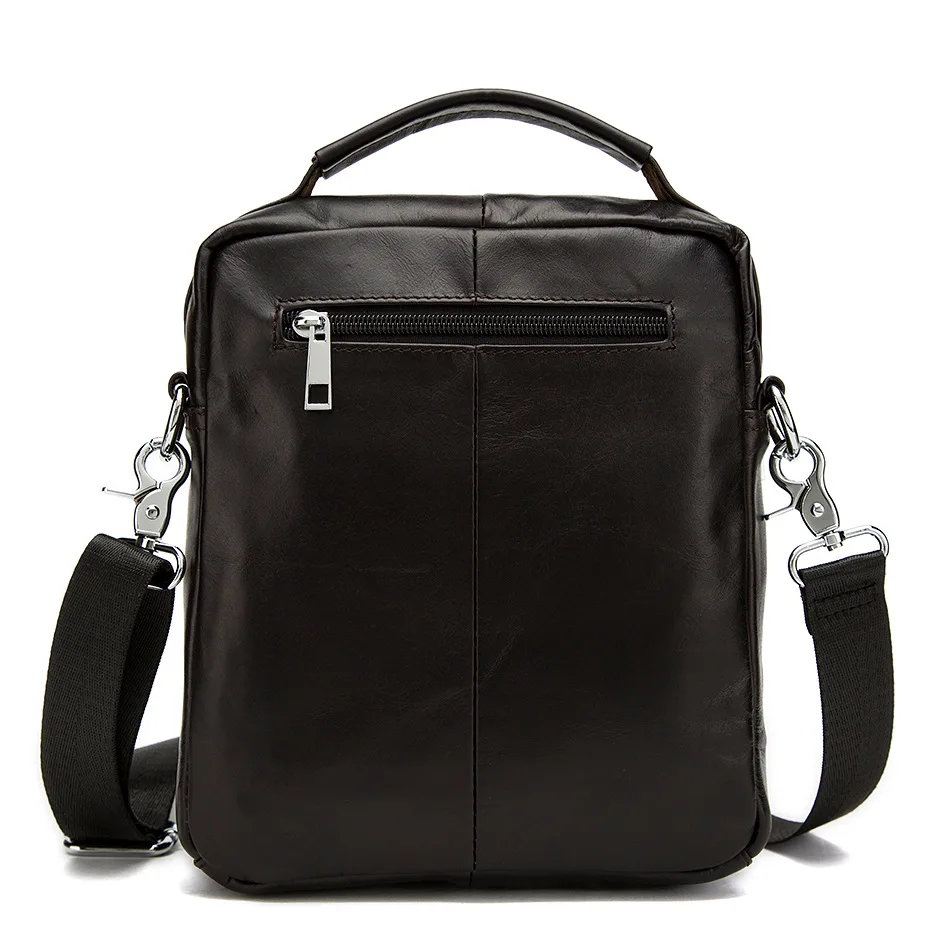 Soft face handbags solid color Genuine Leather men's bag Korean men bags design zipper closure vertical men shoulder bags