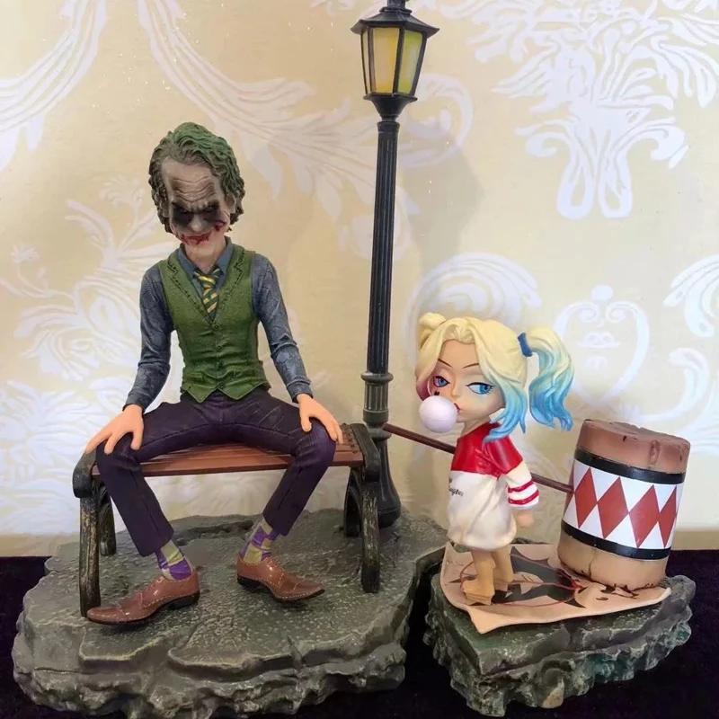 

DC Anti-Hero Suicide Squad Anime Baby Harley Quinn & Joker Lamp Set Boxed PVC Action Figure Collection Model Doll Toys Gift