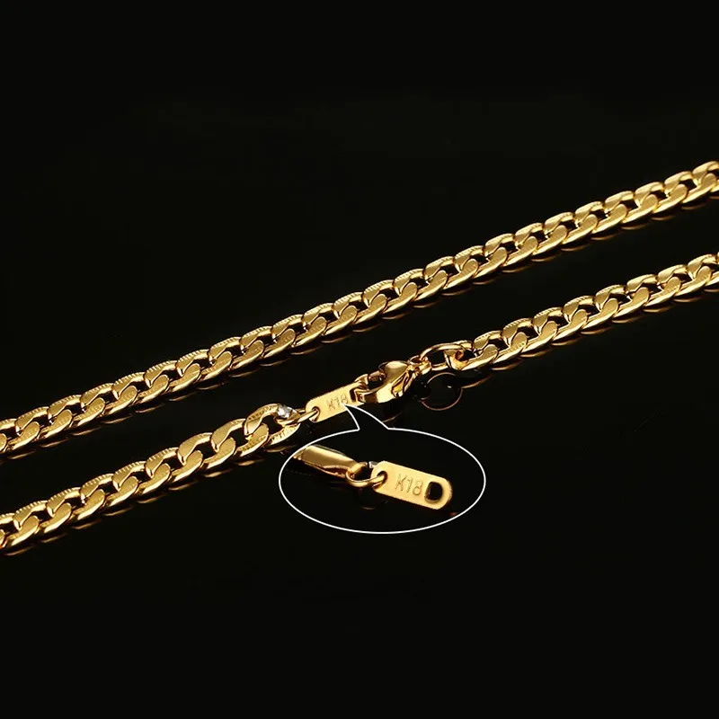 6 мм Мужская классическая цепочка ORO кубинское ожерелье с звеньями из нержавеющей
