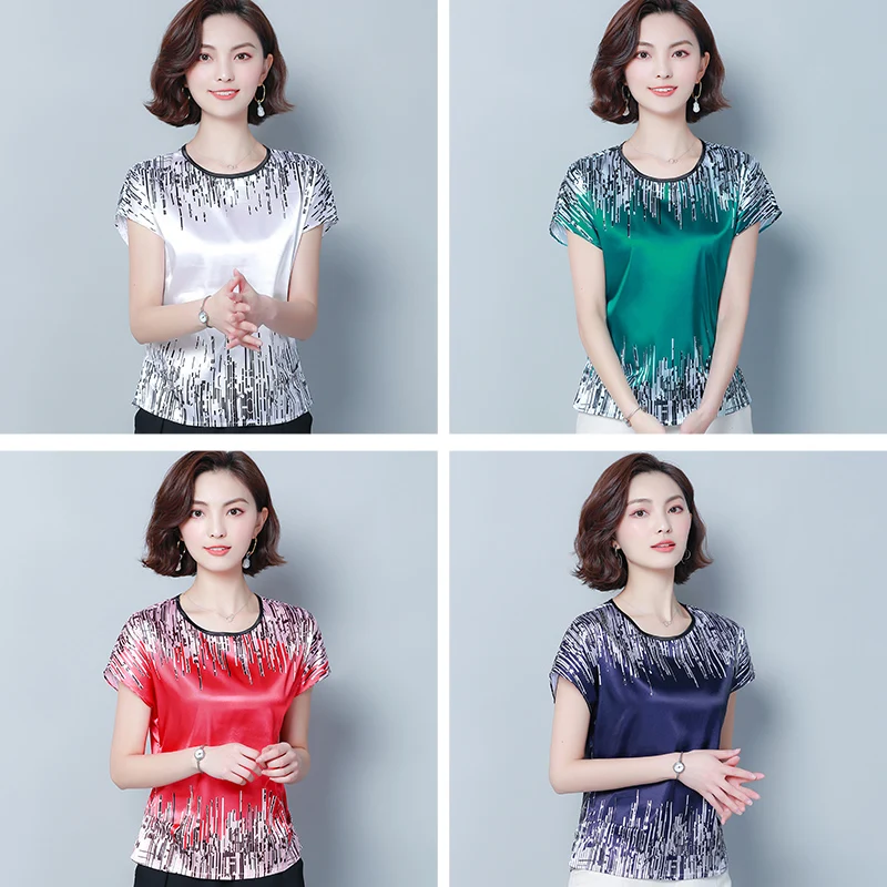 Blusas mujer de moda 2021 летние женские блузки с короткими рукавами и принтом шифоновая