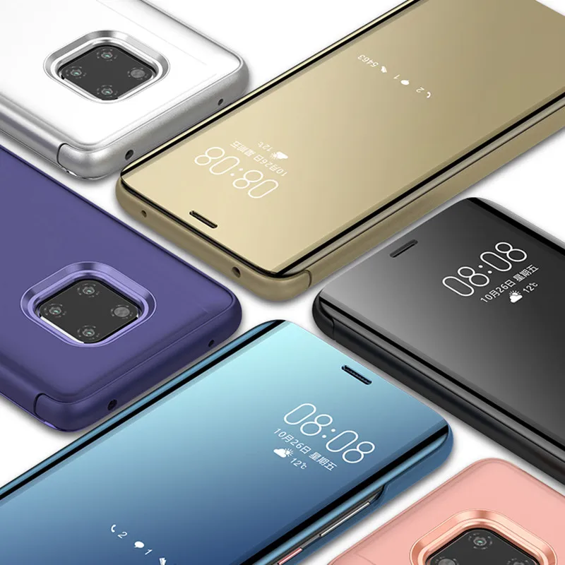 Прозрачный зеркальный флип чехол для Huawei Mate 20 10 9 8 Pro P30 P 30 Plus Lite 2017 Nova 4 3 3e 3i смарт с