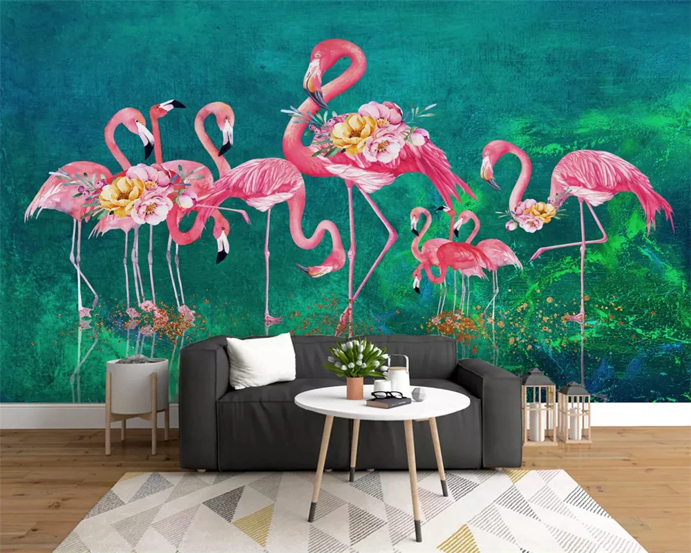 Great Red Flamingo Full Wall Mural Photo Wallpaper Printing 3D Decor Kid Home 
