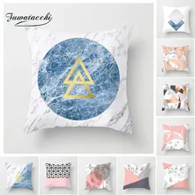 

Fuwatacchi Nordic Style Geometric Cushion Cover Linen Cotton Pillow Case Pink White Home Decorative Pillows Cover For Sofa Car