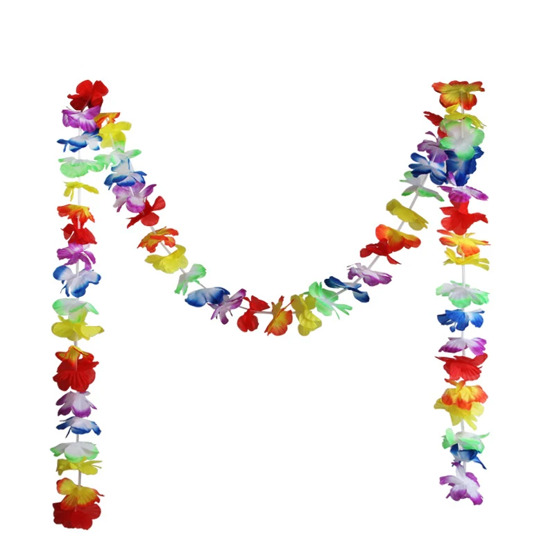 

Hawaiian Flower Leis Garland Necklace Fancy Dress Party Hawaii Beach Fun